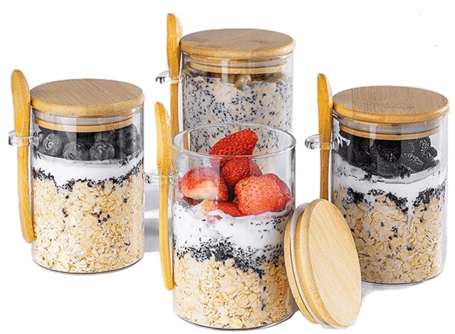 Jars for prepping overnight oats